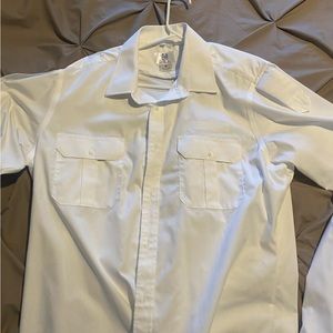 Two M and H Uniform Pilot Shirts (Long Sleeve) Neck Size 18
